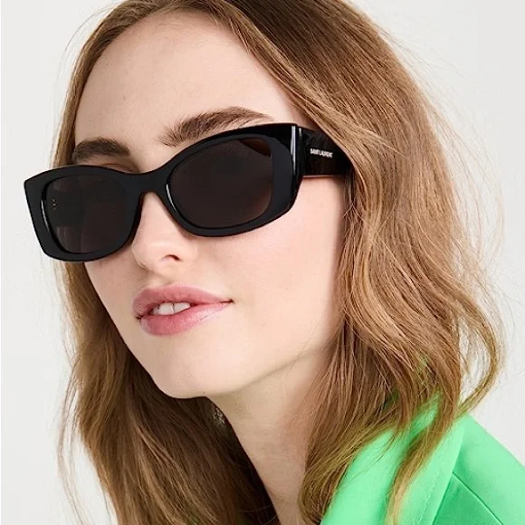 NEW SL593 001 BLACK WOMEN SUNGLASSES SAINT LAURENT SL 593 001 Saint Laurent SL 593 001 Black Sunglasses - eye-oo.com main image 2